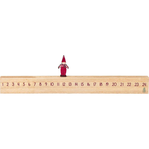 KI-generiertes Bild,Vintage Holz Adventskalender gehendes Wichtelmännchen 50cm Countdown Xmas Deko