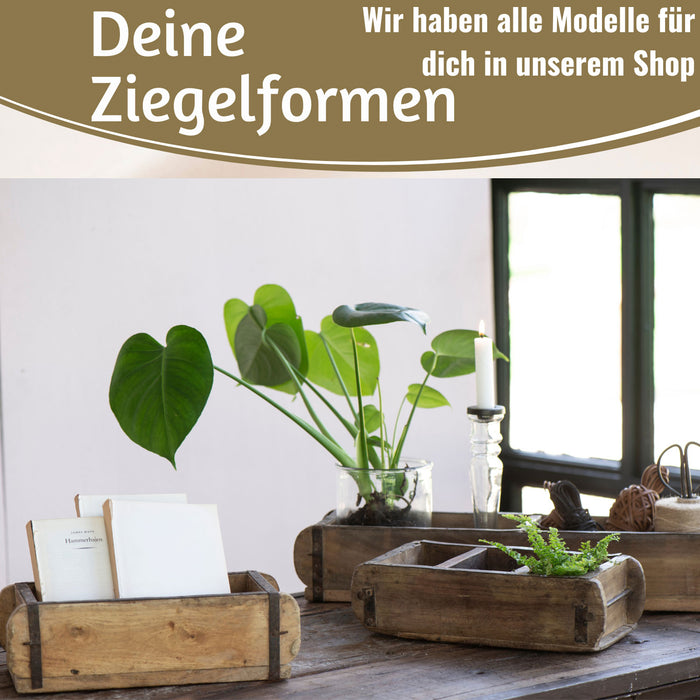 KI-generiertes Bild,IB Laursen Holz Ziegelform 57x15x10cm Unika Braun 2-fach alte Backsteinform Cutlery