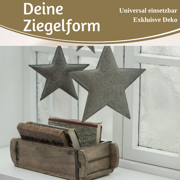 KI-generiertes Bild,IB Laursen Holz Ziegelform Unika 31x15cm Braun alte Backsteinform Cutlery Deko