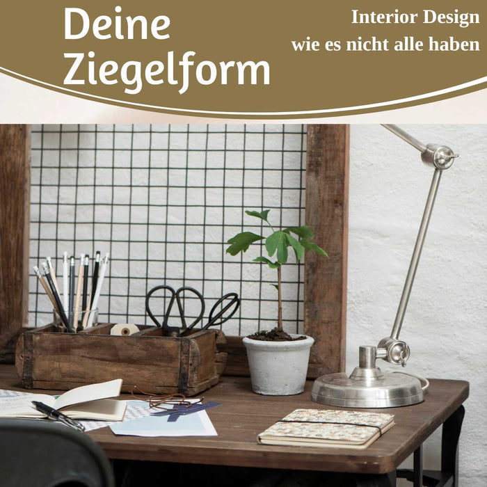 KI-generiertes Bild,IB Laursen Holz Ziegelform Unika 31x9cm Braun 3-fach alte Backsteinform Cutlery Deko