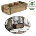 KI-generiertes Bild IB Laursen Holz Ziegelform Unika 31x9cm Braun 3-fach alte Backsteinform Cutlery Deko