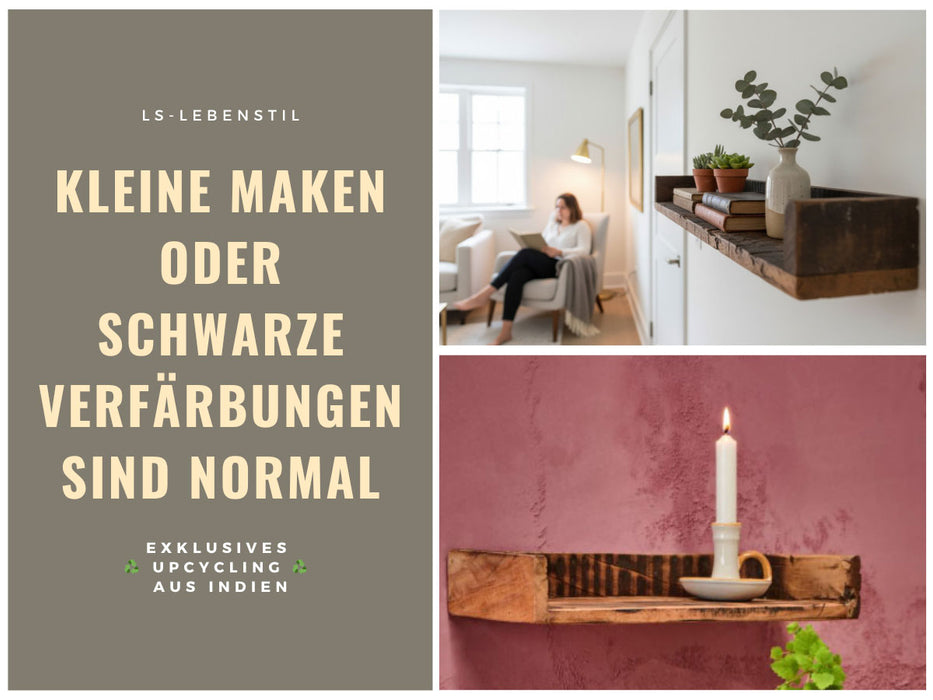 KI-generiertes Bild,IB Laursen Holz Ziegelform Wandregal 45cm Braun Küchenregal Bücherregal Wandboard