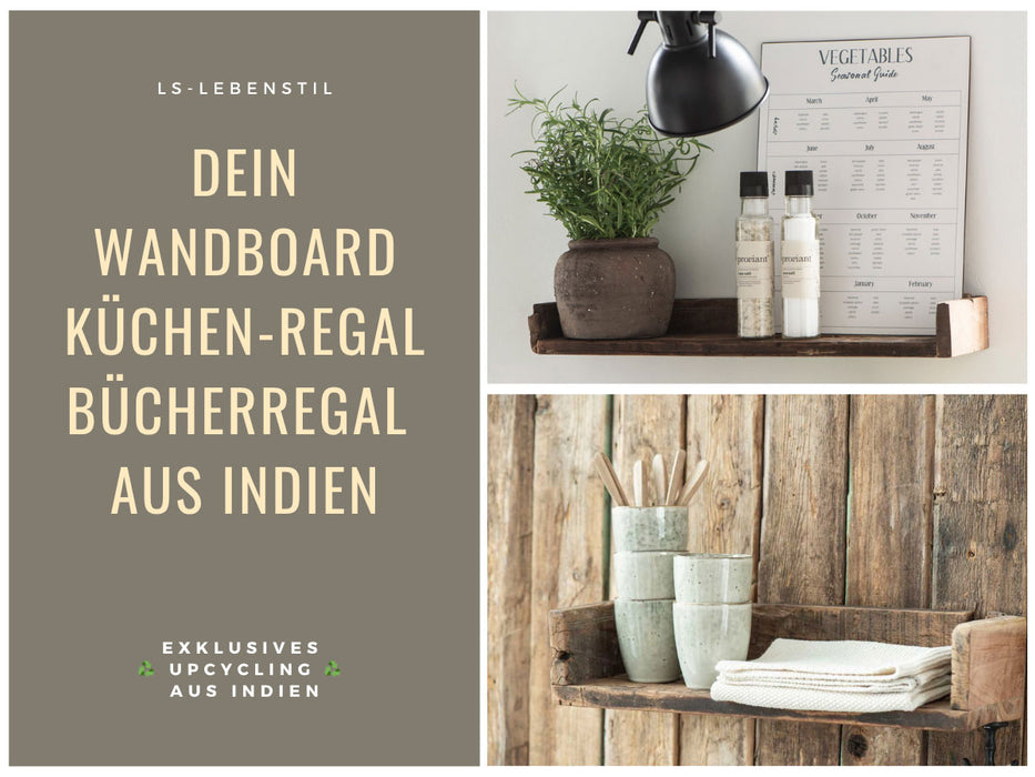 KI-generiertes Bild,IB Laursen Industrial Holz Ziegelform Wandregal 45cm Braun Küchenregal Bücherregal Wandboard