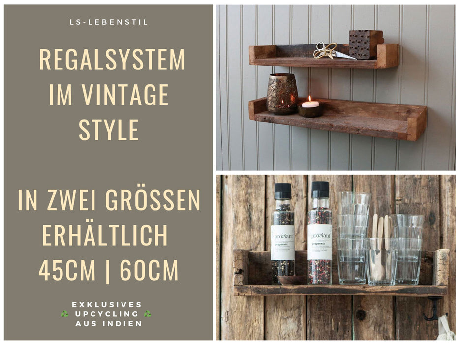 KI-generiertes Bild,IB Laursen Industrial Holz Ziegelform Wandregal 45cm Braun Küchenregal Bücherregal Wandboard