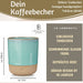 KI-generiertes Bild,Steingut Tontasse Kaffeebecher 190ml Aqua Herz Tonbecher Teebecher Kaffeetasse