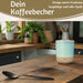 KI-generiertes Bild,Steingut Tontasse Kaffeebecher 190ml Aqua Herz Tonbecher Teebecher Kaffeetasse