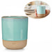 KI-generiertes Bild Steingut Tontasse Kaffeebecher 190ml Aqua Herz Tonbecher Teebecher Kaffeetasse