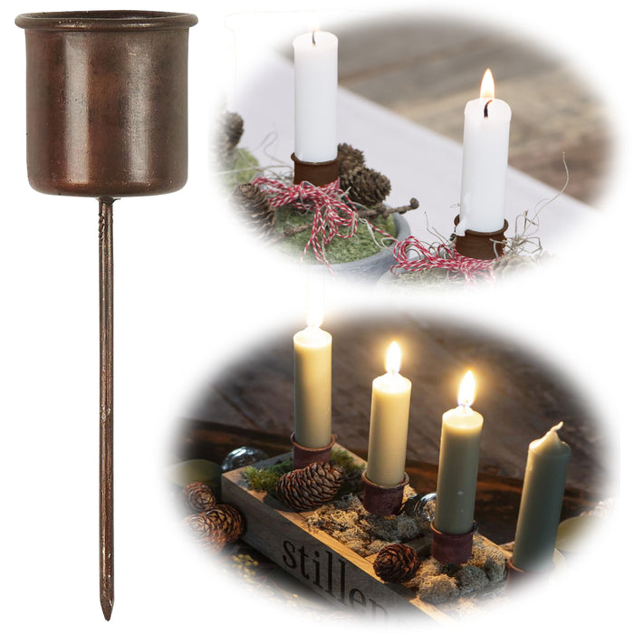 KI-generiertes Bild IB Laursen Metall Stabkerzenhalter Kupfer Braun 8cm Spieß Kerzenständer Kerzenstecker