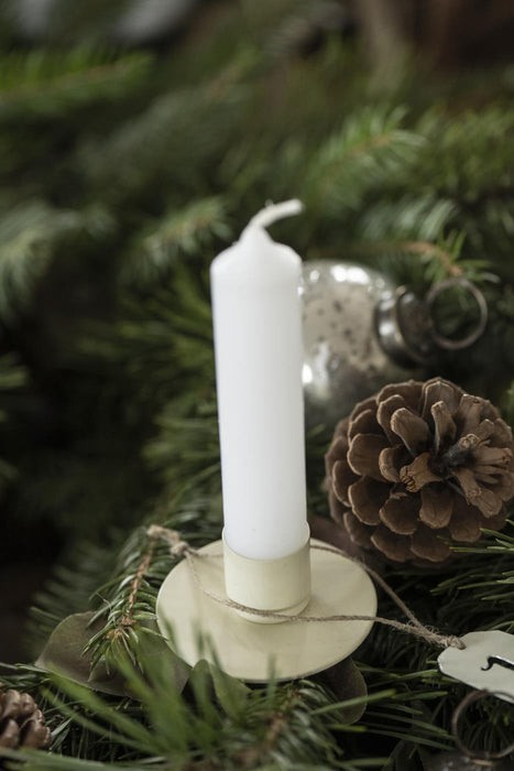 KI-generiertes Bild,IB Laursen Metall Stabkerzenhalter Pastell Creme 12cm Kerzenständer Vasen Flaschen Aufsatz