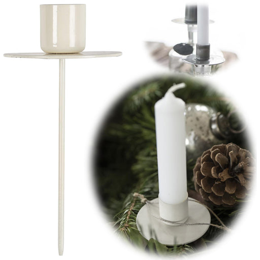 KI-generiertes Bild IB Laursen Metall Stabkerzenhalter Pastell Creme 12cm Kerzenständer Vasen Flaschen Aufsatz