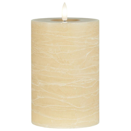KI-generiertes Bild,IB Laursen 3D LED Stumpenkerze 15cm Beige Nyhavn Echtwachs flackernde Blockkerze