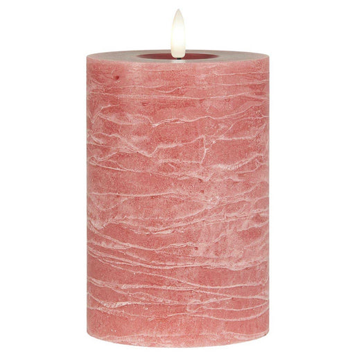 KI-generiertes Bild,IB Laursen 3D LED Stumpenkerze 15cm Rosa Nyhavn Echtwachs flackernde Blockkerze