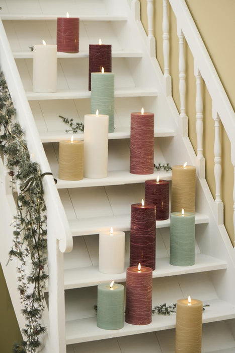 KI-generiertes Bild,IB Laursen 3D LED Stumpenkerze 15cm Beige Nyhavn Echtwachs flackernde Blockkerze