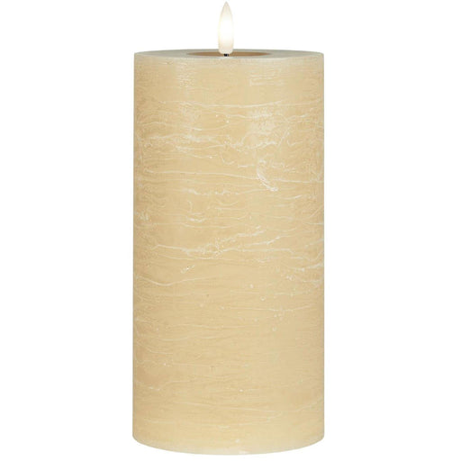 KI-generiertes Bild,IB Laursen 3D LED Stumpenkerze 20cm Beige Nyhavn Echtwachs flackernde Blockkerze