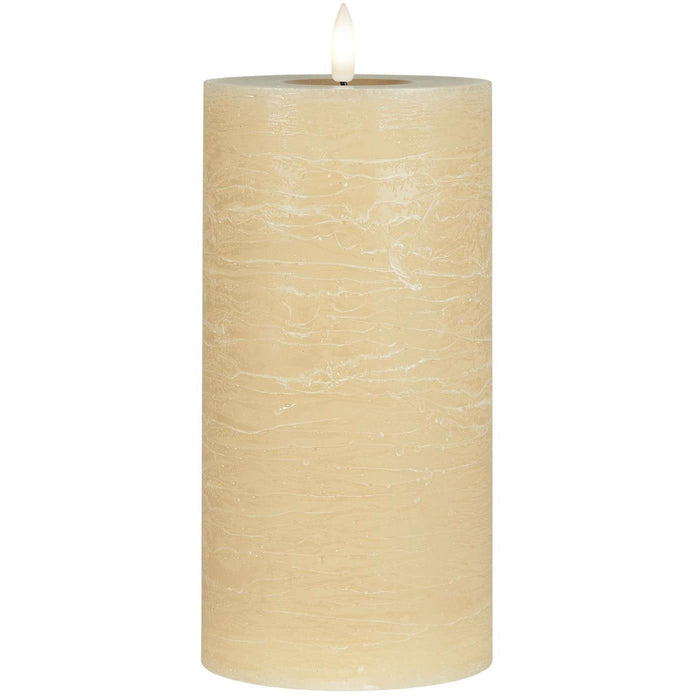 KI-generiertes Bild,IB Laursen 3D LED Stumpenkerze 20cm Beige Nyhavn Echtwachs flackernde Blockkerze