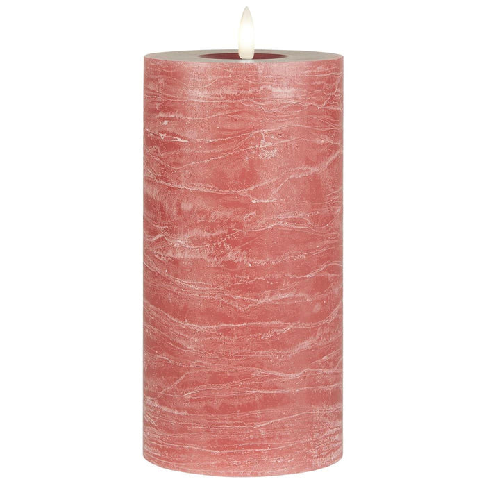 KI-generiertes Bild,IB Laursen 3D LED Stumpenkerze 20cm Rosa Nyhavn Echtwachs flackernde Blockkerze