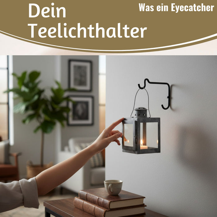 KI-generiertes Bild,IB Laursen Vintage Laterne Windlicht 15cm Metall Grau Teelicht Stumpenkerze