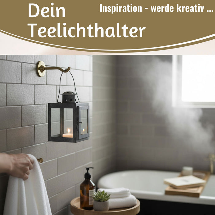 KI-generiertes Bild,IB Laursen Vintage Laterne Windlicht 15cm Metall Grau Teelicht Stumpenkerze