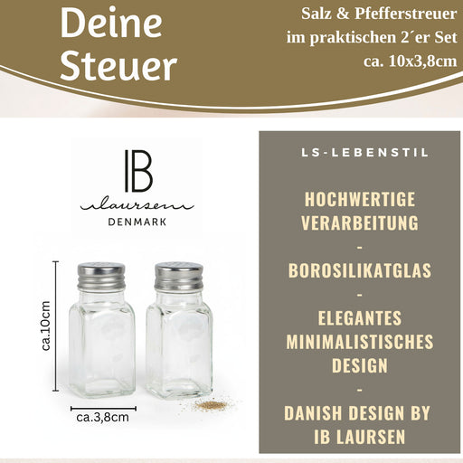 KI-generiertes Bild,2-fach Glas Salzstreuer Pfefferstreuer Set 10cm Silber / Transparent