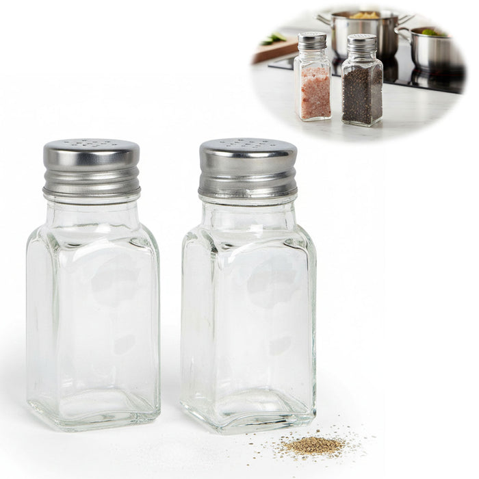KI-generiertes Bild 2-fach Glas Salzstreuer Pfefferstreuer Set 10cm Silber / Transparent