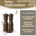 KI-generiertes Bild,iB Laursen Holz Salzmühle & Pfeffermühle Set Braun Chocolate 21x5cm Keramikmahlwerk Gewürzmühle