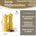 KI-generiertes Bild,Design Holz Salzmühle & Pfeffermühle Set Gelb 21x5cm Keramikmahlwerk Gewürzmühle