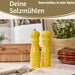 KI-generiertes Bild,Design Holz Salzmühle & Pfeffermühle Set Gelb 21x5cm Keramikmahlwerk Gewürzmühle
