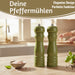 KI-generiertes Bild,iB Laursen Holz Salzmühle & Pfeffermühle Set Grün 21x5cm Keramikmahlwerk Gewürzmühle