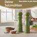 KI-generiertes Bild,iB Laursen Holz Salzmühle & Pfeffermühle Set Grün 21x5cm Keramikmahlwerk Gewürzmühle
