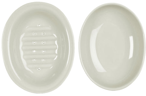 KI-generiertes Bild,IB Laursen Keramik Seifenschale 2-tlg. Weiß 15cm Altum Seifenablage mit Ablauf