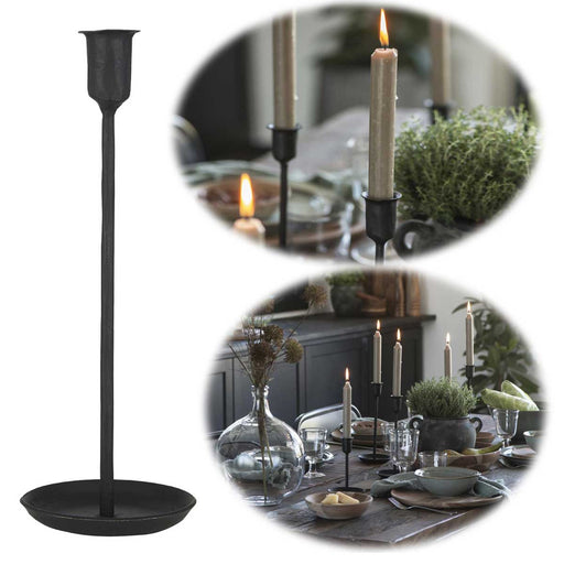 KI-generiertes Bild IB Laursen Vintage Kerzenständer Schwarz 28cm Eisen Kerzenhalter für Stabkerzen