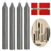 KI-generiertes Bild Exklusive Stabkerzen Ribe Rustik 4´er Set Grau 18x2,2cm Made in Denmark Spitzkerzen