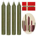 KI-generiertes Bild Exklusive Stabkerzen Ribe Rustik 4´er Set Waldgrün 18x2,2cm Made in Denmark Spitzkerzen