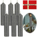KI-generiertes Bild Exklusive Stabkerzen Ribe Rustik 6´er Set Grau 11x2,2cm Made in Denmark Spitzkerzen