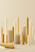 KI-generiertes Bild,Exklusive Stumpenkerze 10x6,8cm Ribe Rustik Creme Grau - Made in EU - Wachskerze