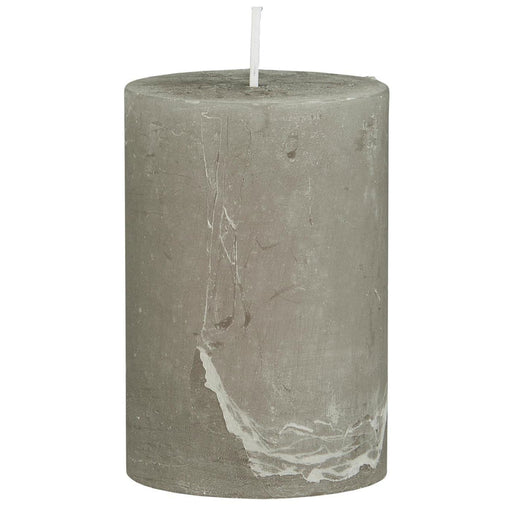 KI-generiertes Bild,Exklusive Stumpenkerze 10x6,8cm Ribe Rustik Grau Frensh Grey - Made in EU - Wachskerze