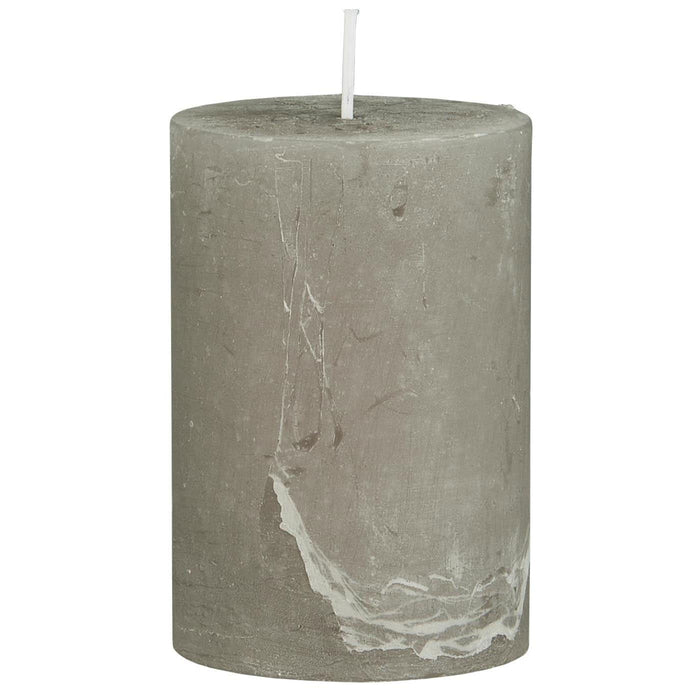 KI-generiertes Bild,Exklusive Stumpenkerze 10x6,8cm Ribe Rustik Grau Frensh Grey - Made in EU - Wachskerze