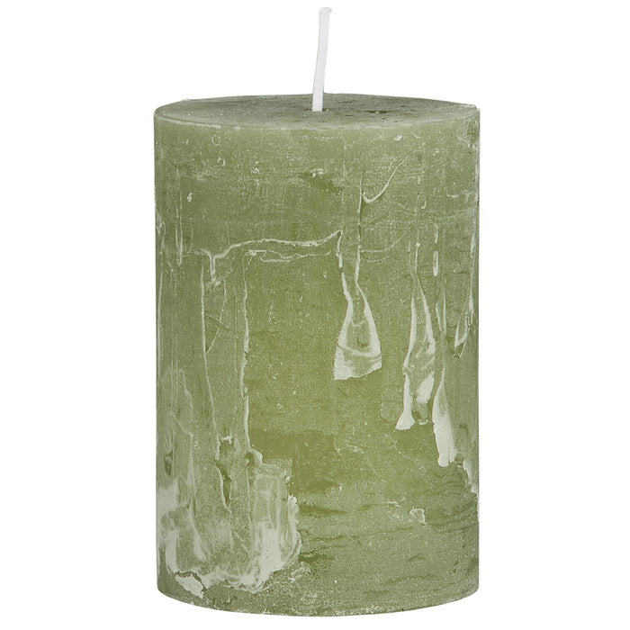 KI-generiertes Bild,Exklusive Stumpenkerze 10x6,8cm Ribe Rustik Grün Green Tea - Made in EU - Wachskerze