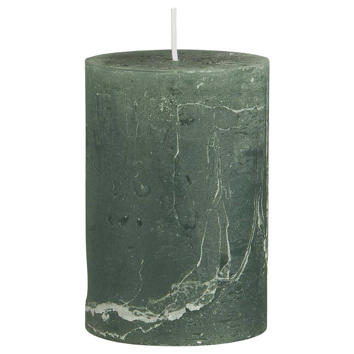 KI-generiertes Bild,Exklusive Stumpenkerze 10x6,8cm Ribe Rustik Grün Moosgrün - Made in EU - Wachskerze