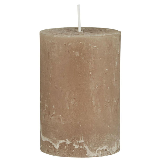 KI-generiertes Bild,Exklusive Stumpenkerze 10x6,8cm Ribe Rustik Beige Leinen - Made in EU - Wachskerze