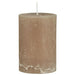 KI-generiertes Bild,Exklusive Stumpenkerze 10x6,8cm Ribe Rustik Beige Leinen - Made in EU - Wachskerze