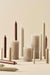 KI-generiertes Bild,Exklusive Stumpenkerze 10x6,8cm Ribe Rustik Beige Leinen - Made in EU - Wachskerze