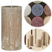 KI-generiertes Bild Exklusive Stumpenkerze 14x6,8cm Ribe Rustik Beige Leinen - Made in EU - Wachskerze