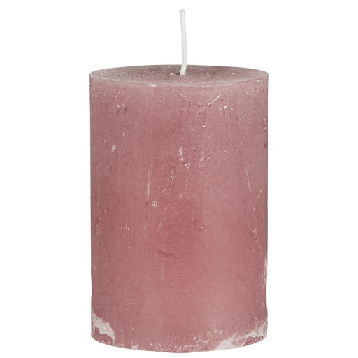 KI-generiertes Bild,Exklusive Stumpenkerze 10x6,8cm Ribe Rustik Rosa Malva - Made in EU - Wachskerze