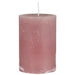 KI-generiertes Bild,Exklusive Stumpenkerze 10x6,8cm Ribe Rustik Rosa Malva - Made in EU - Wachskerze