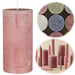 KI-generiertes Bild Exklusive Stumpenkerze 14x6,8cm Ribe Rustik Rosa Malva - Made in EU - Wachskerze