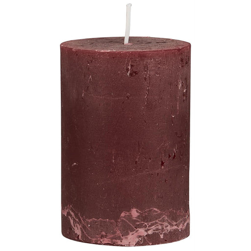 KI-generiertes Bild,Exklusive Stumpenkerze 10x6,8cm Ribe Rustik Rot Bordeaux - Made in EU - Wachskerze