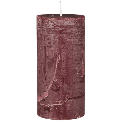 KI-generiertes Bild,Exklusive Stumpenkerze 14x6,8cm Ribe Rustik Rot Bordeaux - Made in EU - Wachskerze
