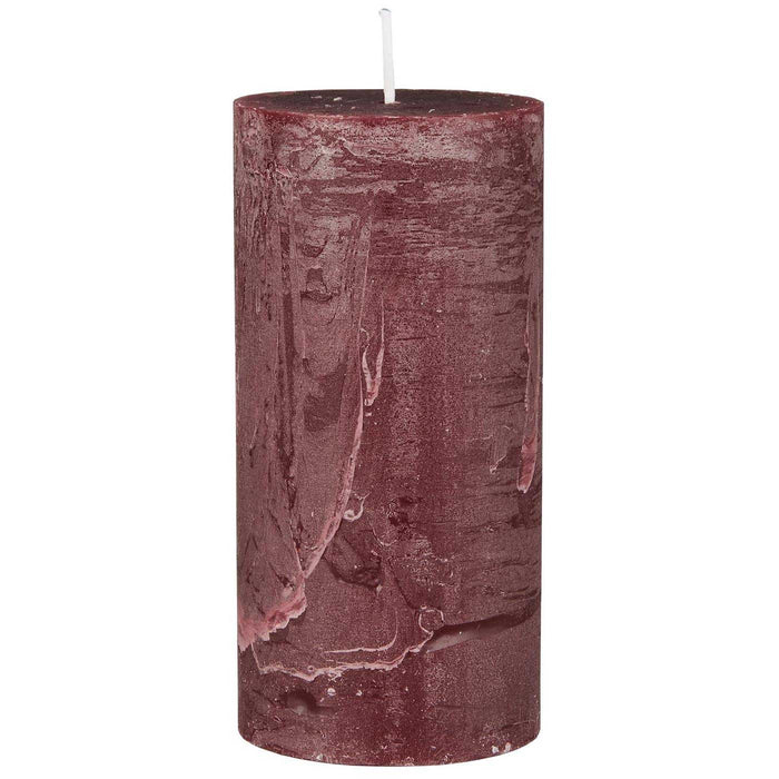 KI-generiertes Bild,Exklusive Stumpenkerze 14x6,8cm Ribe Rustik Rot Bordeaux - Made in EU - Wachskerze