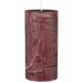 KI-generiertes Bild,Exklusive Stumpenkerze 14x6,8cm Ribe Rustik Rot Bordeaux - Made in EU - Wachskerze
